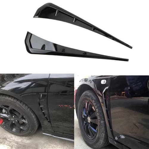2PCS Black Soft TPU Side Fender Vents Air Wing Cover Trim Car Accessories US