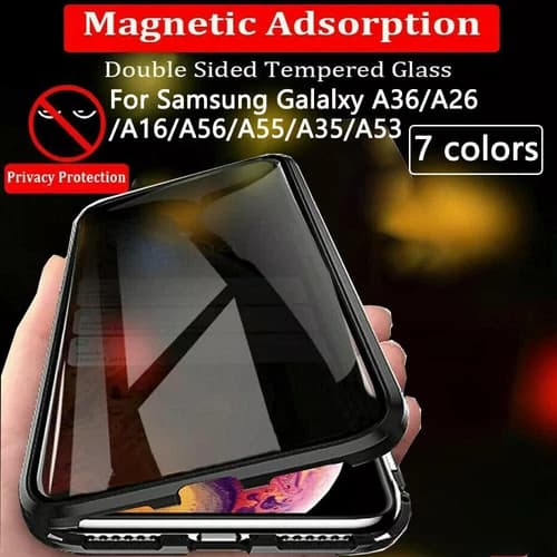 For Samsung A36/A35/A16/A56/A55/A34/A53/54 360 Anti-Spy Magnetic Glass Full Case