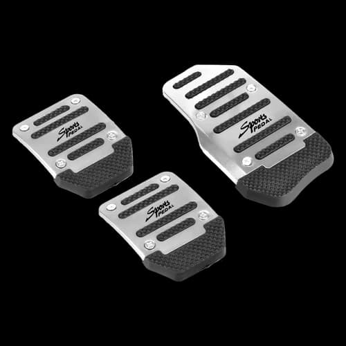 3* Silver Non-Slip Manual Car Brake Foot Pedal Pad Cover Kit Set Accessories New