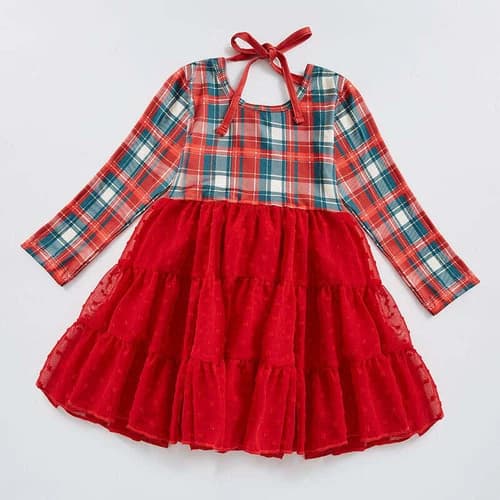 Boutique Red Plaid Tutu Dress Christmas Holiday Dress