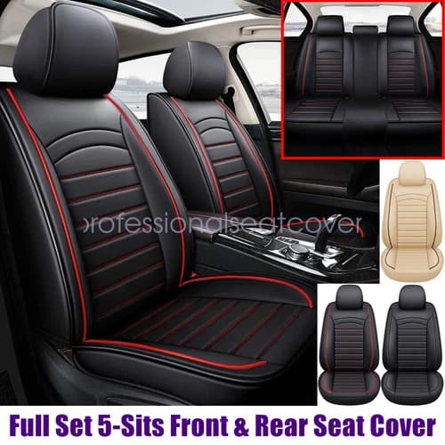 For Nissan 5-Sits Leather Seat Cover Full Set Front & Rear Cushion Accessories