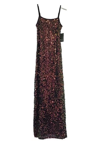 Wild Fable Women's XXS Spaghetti Strap Stretch Navy Blue Sequin Maxi Dress