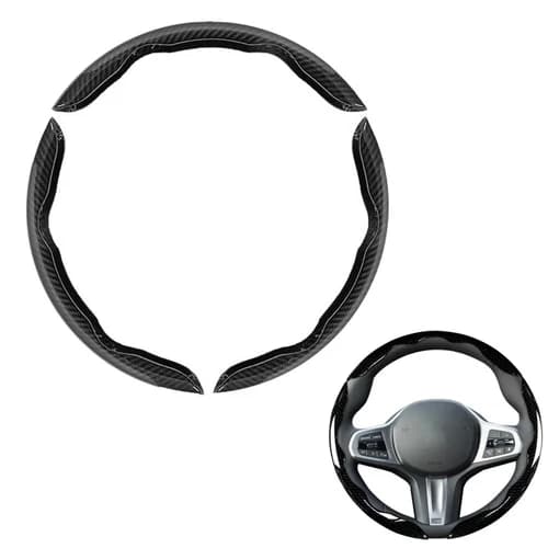 3pc Carbon Fiber Universal Car Steering Wheel Booster Cover Non-Slip Accessories