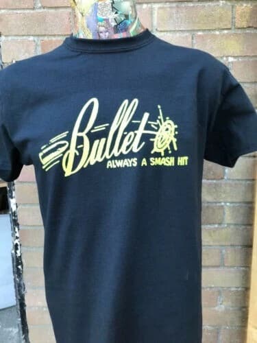 BULLET RECORDS ALWAYS A SMASH HIT SCREEN PRINTED T SHIRT ROCKABILLY FREEPOST