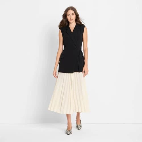 Women's Pleated Midi A-Line Dress - Future Collective