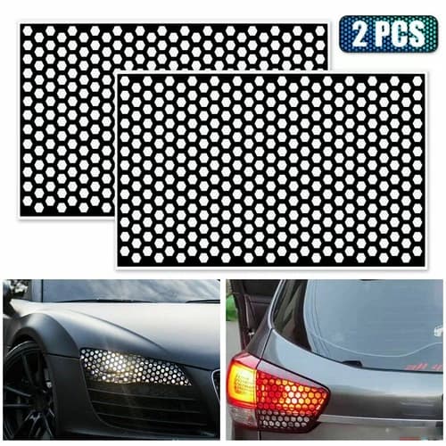 NEW LISTINGCar Accessories Rear Tail Light Cover Black Honeycomb 2* Sticker Tail-lamp Decal