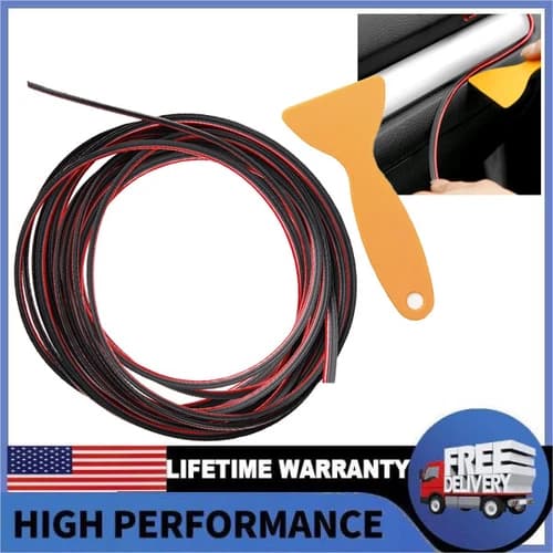 Car Interior Door Gap Edge Line Molding Trim Strip Decorate Red Accessories 16ft