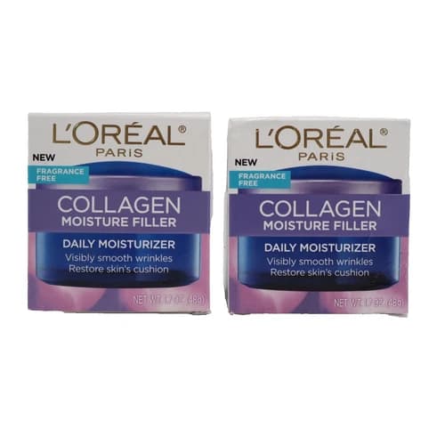 2 PACK L'Oreal Anti Aging Face Moisturizer Day Cream, Fragrance Free 1.7 Oz