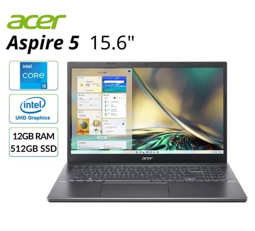 Acer Aspire 5 15.6" Laptop FHD Intel i5 12GB RAM 512GB SSD UHD Refurbished
