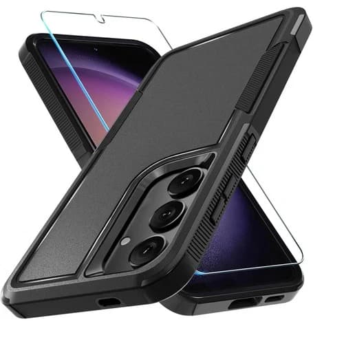 For Samsung Galaxy S25 FE Case Shockproof Phone Cover Dual Layer +Tempered Glass