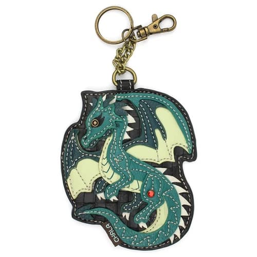 Chala TURQUOISE DRAGON Key Fob/Coin Purse Keychain Purse Accessory Mystical NWT