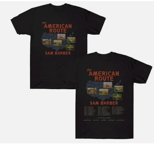 Sam Barber American Route Tour 2026 Modern Country Band T-Shirt S-5XL