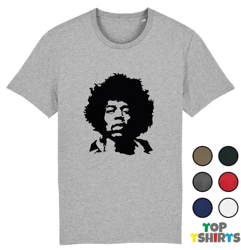 JIMI HENDRIX Silhouette Tshirt Guitar legend Rock Star T Shirt Fashion