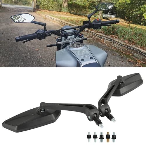 Universal Motorcycle Rearview Wing Mirrors 8mm/10mm For Honda Yamaha Suzuki ATV