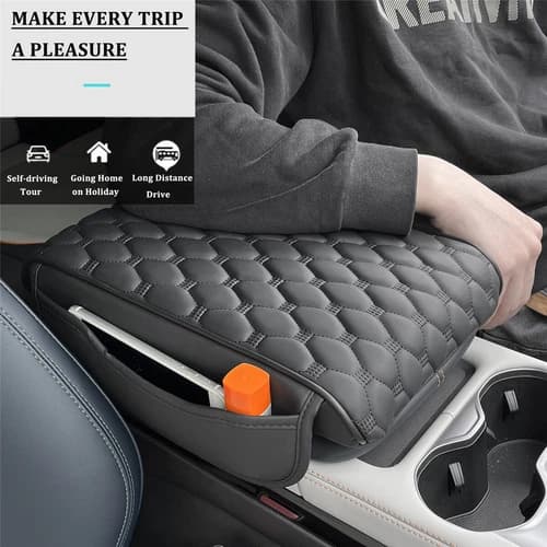 Car Accessories Armrest Pad Center Console Box Leather Cover Protector Cushion'