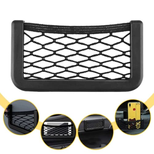 2* Auto Car Interior Body Edge Elastic Net Storage Mesh Phone Holder Accessories