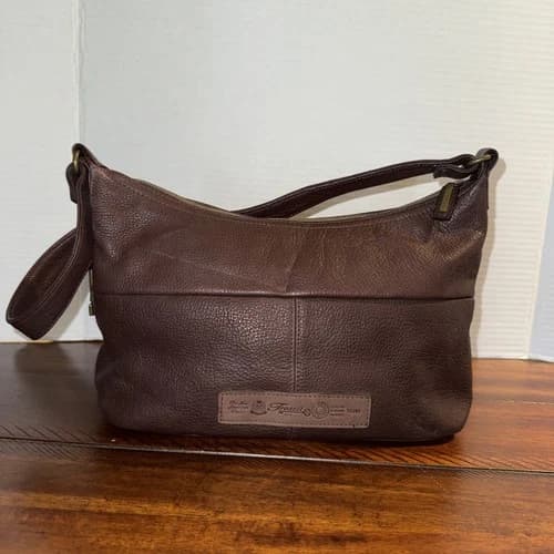 Fossil Brown Leather Shoulder Purse With Outside Pocket