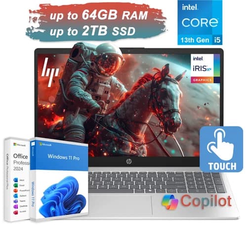 2026 HP Laptop Computer 15.6" Touch 10-Core Intel i5 Up 64GB RAM 2TB SSD Win Pro