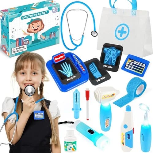 Doctor Kit for Kids, 15 Pcs Doctor Kit for Toddlers 3-5, Kids Doctors Play Set