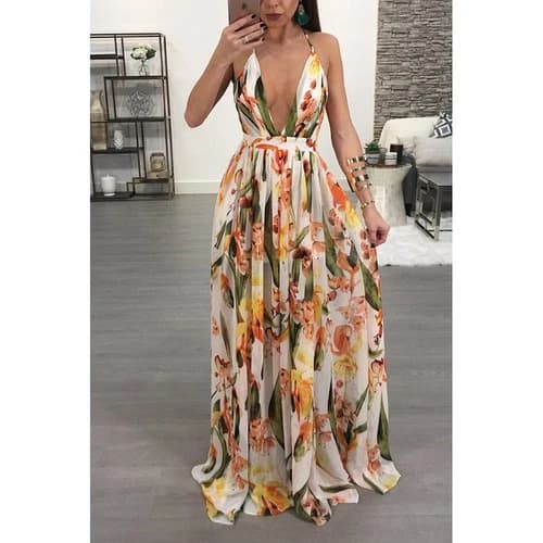 YS8212 Women's Bohemian Maxi Dress