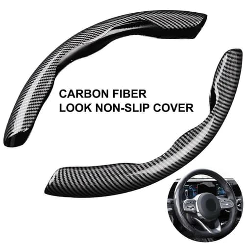 For Mercedes-Benz Carbon Fiber Car Steering Wheel Booster Cover Accessories 2PC