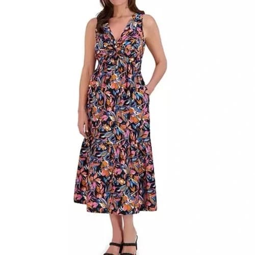 French Connection Women's Floral Print Twist Front Dress Size - Size: XL