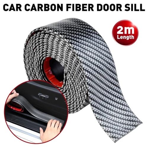 Carbon Fiber Car Door Plate Sill Scuff Cover Anti Scratch Sticker Accessories 2M