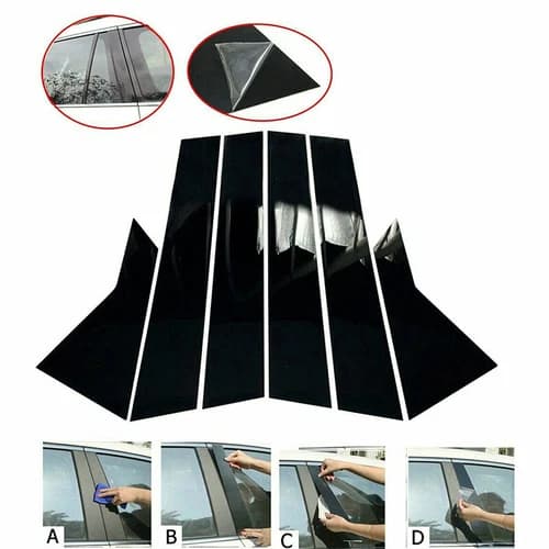 For 2022-2025 Honda Civic Door Pillar Post Trim Gloss Black Car Auto Accessories