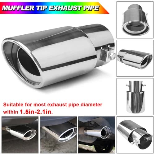 Auto Car Stainless Steel Rear Exhaust Pipe Tail Muffler Tip Round Accessories