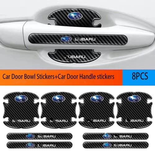 8PCS For Subaru Carbon Fiber Car Door Handle Bowl Film Protector Accessories