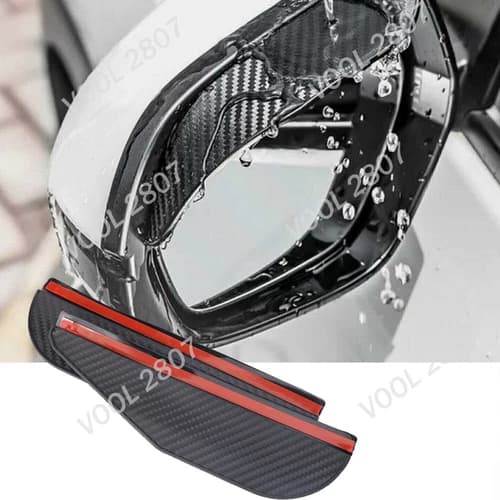 2x Carbon Fiber Mirror Rain Visor Guard For Car SUV Auto Accessories