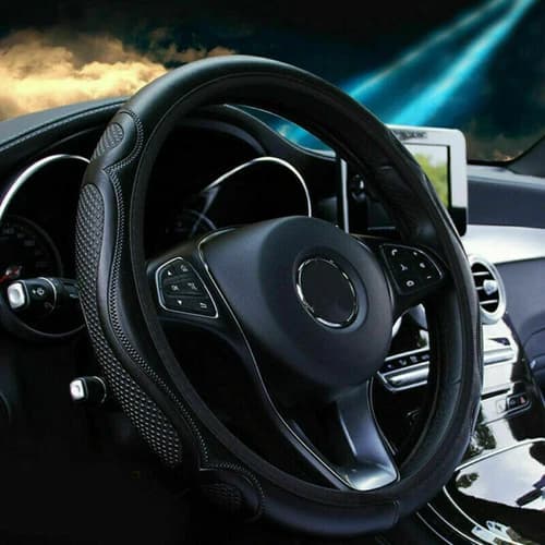 In-Car Steering Wheel Cover Leather Breathable Anti-slip 15''/ 38cm Accessories