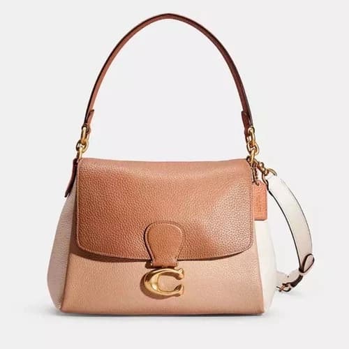 Coach May Shoulder Bag Colorblock Leather Brass Hardware