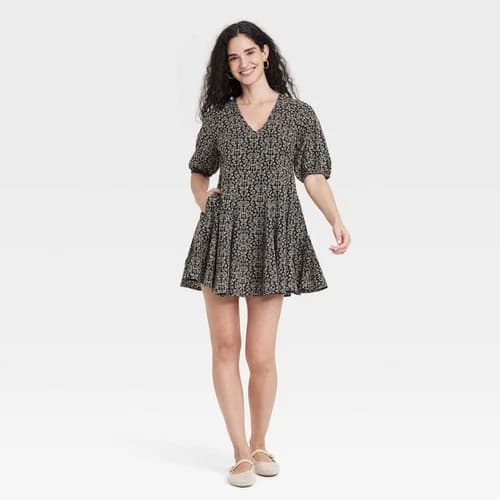 Women's Bell Elbow Sleeve Mini A-Line Dress - Universal Thread