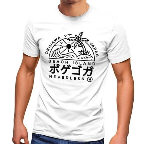 Japan Okinawa Beach Island Japanese Characters Fashion Men's T-Shirt