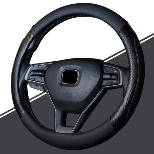 Carbon Fiber Leather Car Steering Wheel Cover Anti Slip Accessories For Toyota