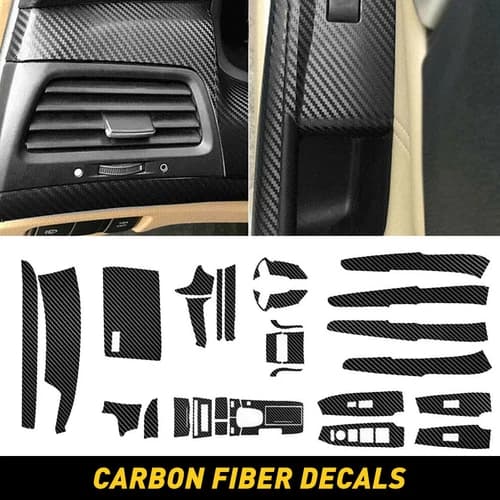 Glossy Carbon Fiber Interior Decal Trim Accessories For 2008-2012 Honda Accord