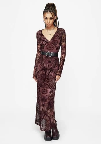 Loveday Paisley Printed Long Sleeve Midi Dress