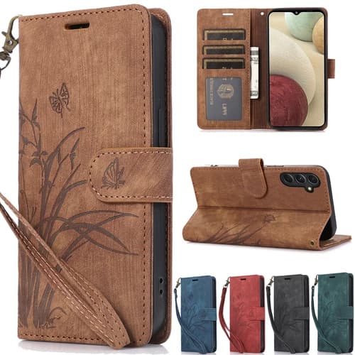 For Samsung A16 A15 A25 A35 A54 Magnetic Leather Wallet Phone Case Strap Cover