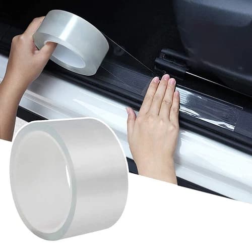 Accessories Transparent Vinyl Car Door Sill Scuff Cover Plate Sticker For Toyota