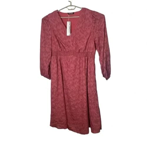 Bloomchic Pink Floral Sheer Overlay Midi Dress Size 18 20 New