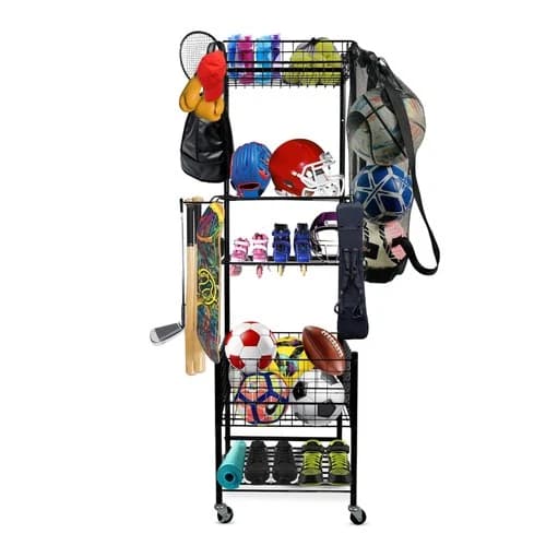 Garage Sports Equipment Organizer, Storage Outdoor Storage, 5 Layers Sports O...