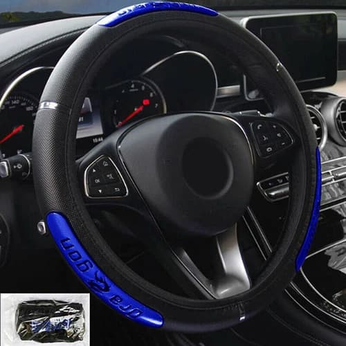 15''/38cm PU Leather Breathable Anti Slip Car Steering Wheel Cover Accessories