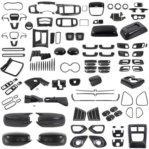 Carbon Fiber Center Console Accessories Door Bezel Trims for Dodge Charger 2015+