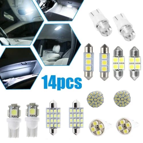 Car Interior LED Light Bulbs Kit For Dome License Plate Lamp White Accessories