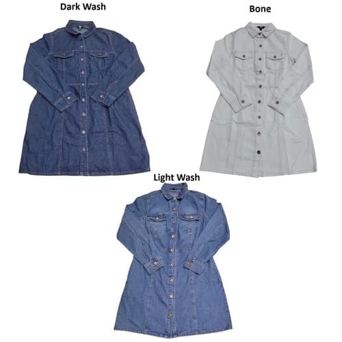 Frye Women's 100% Cotton Form Fitting Buttons Pockets Mini Denim Dress