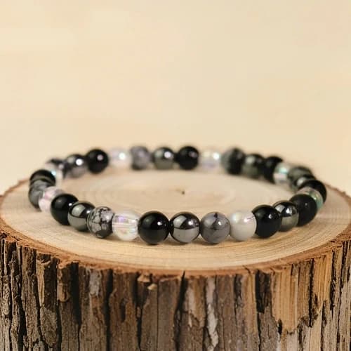 Empathy Protection Four Natural Gemstone Beads Healing Reiki Woman Man Bracelet