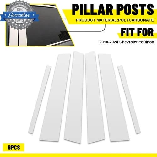 For 2018-2024 Chevrolet Equinox 6X Chrome Pillar Post Door Cover Car Accessories
