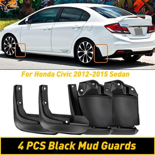 4 PCS Mud Flap Splash Guard For 2012-2015 Honda Civic Sedan Car Auto Accessories