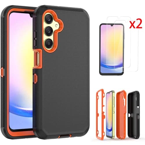 For Samsung Galaxy A25 5G Phone Case Shockproof Hard Hybrid+Screen Protector